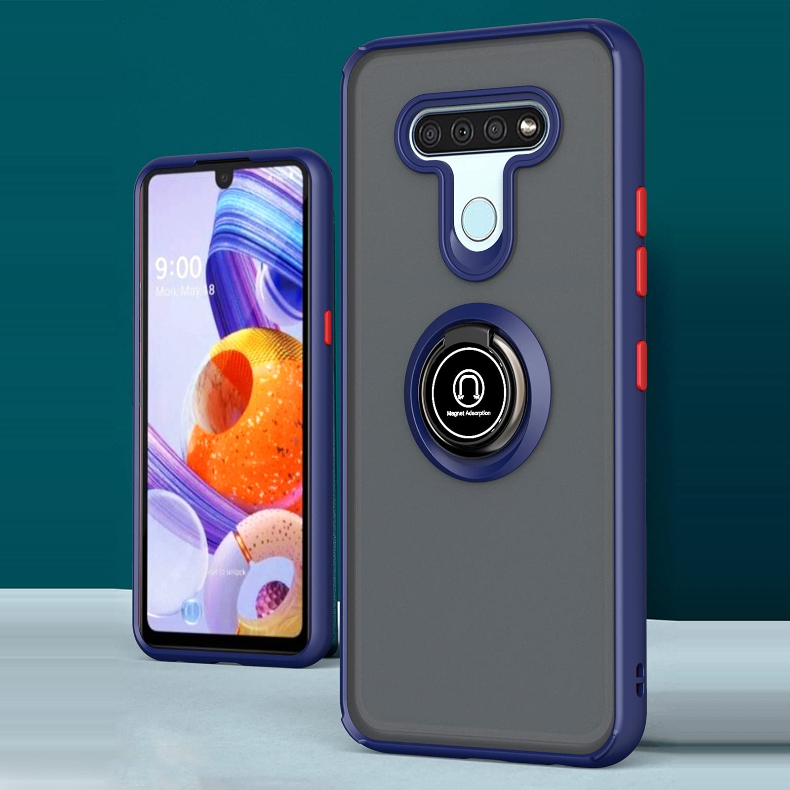 Mobile Phone Cases for LG K51 Q Shadow 1 Series TPU + PC Protective Case with 360 Degrees Rotate Ring Holder Phone Accessories