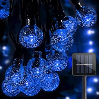 WOWGO Solar Lichterkette aussen, 50LED 7M/23ft 8 Modi, IP65 Wasserdicht