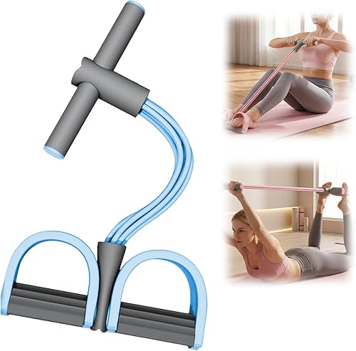 Bandas de resistencia de pedal con asas, cuerda de tensión multifunción mejorada 2026, banda de resistencia elástica de 6 tubos para pedal de yoga,
