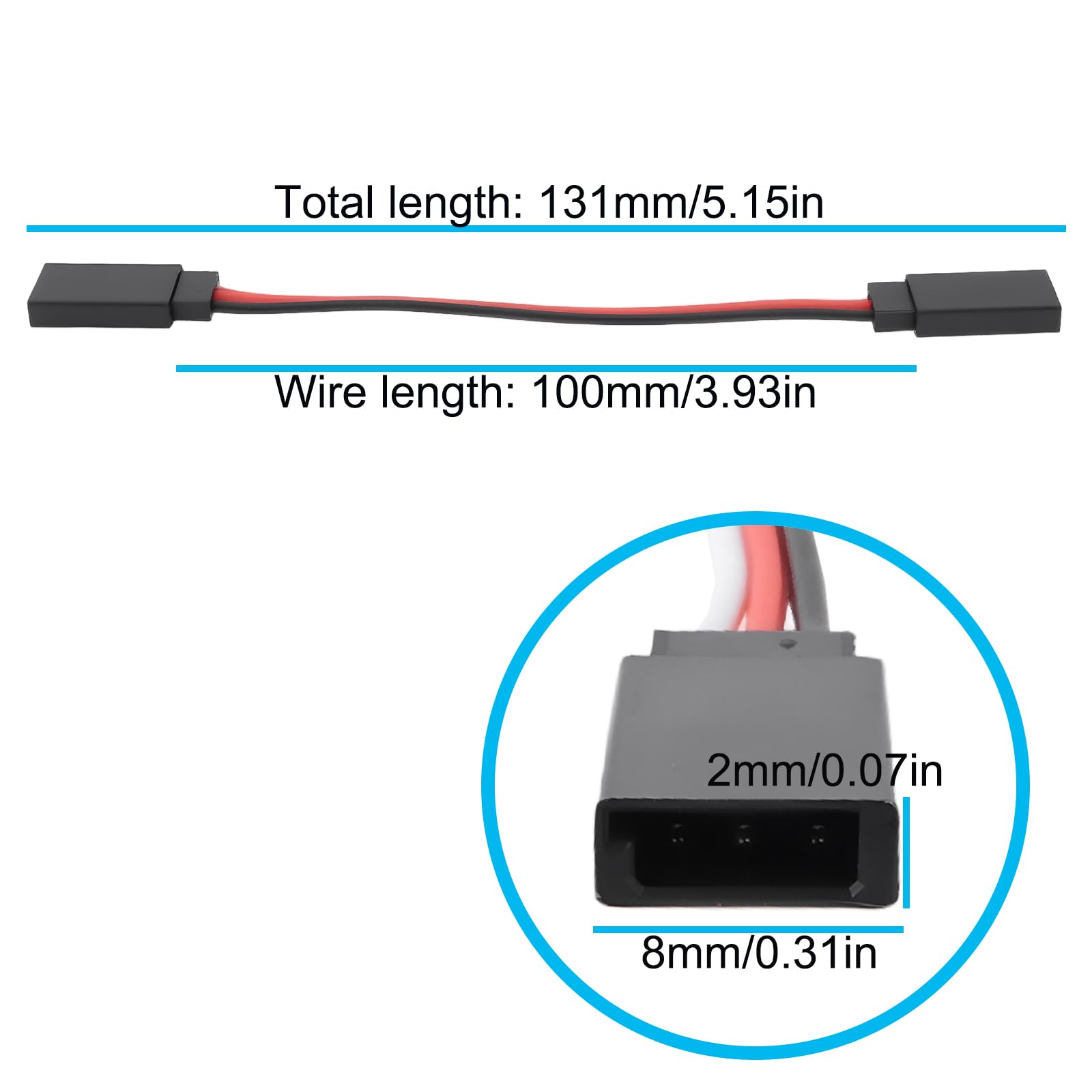 eMagTech 10PCS Female to Female Plug Extension Cable Wire Compatible with Futaba JR Connector for Extension Servo Connections 10cm - Image 4