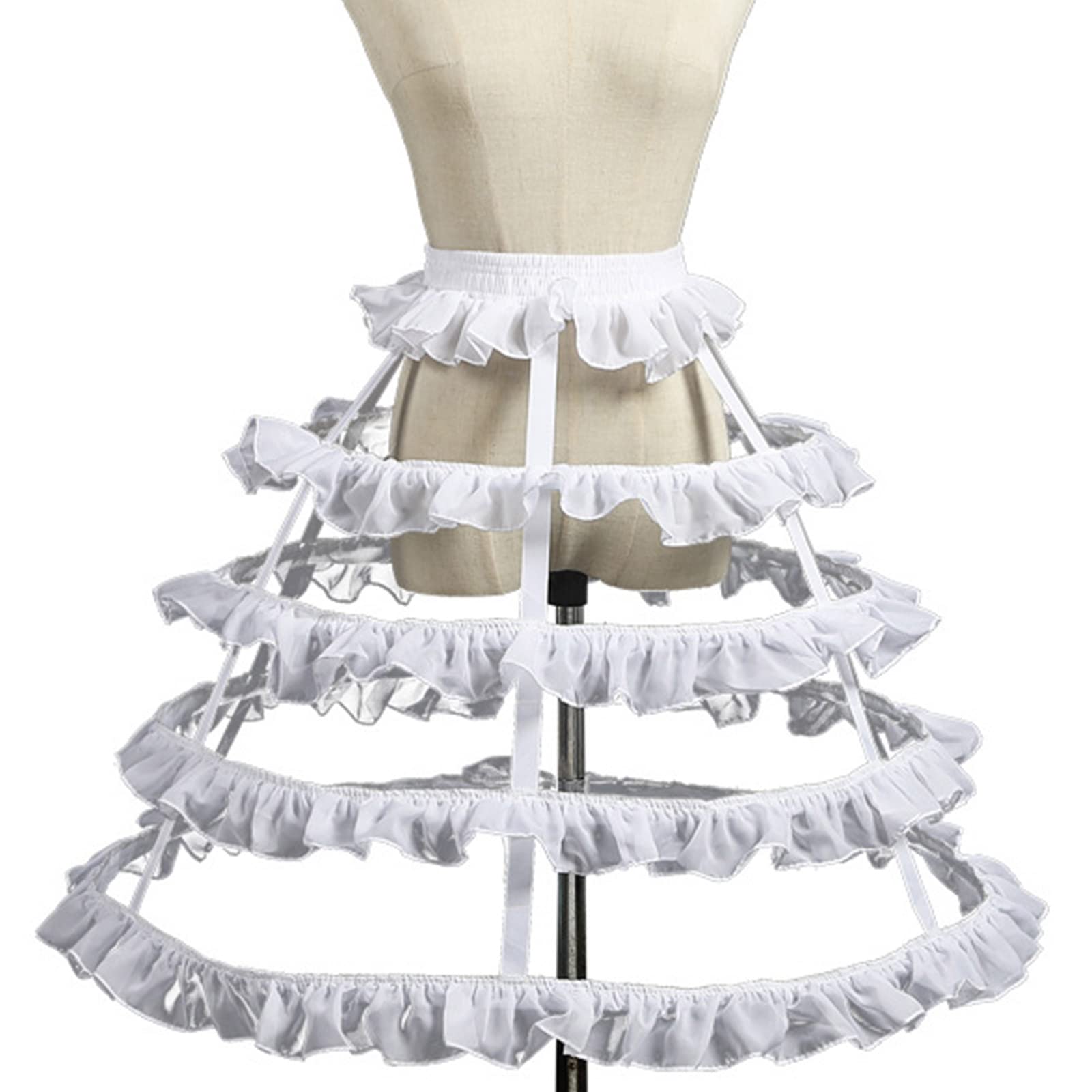 Ubxvamm Crinoline Underskirt Petticoat Cage 2/3/4/5 Hoops for Women Girls Bridal Dress Vintage Gown Short Long Hoop Skirt