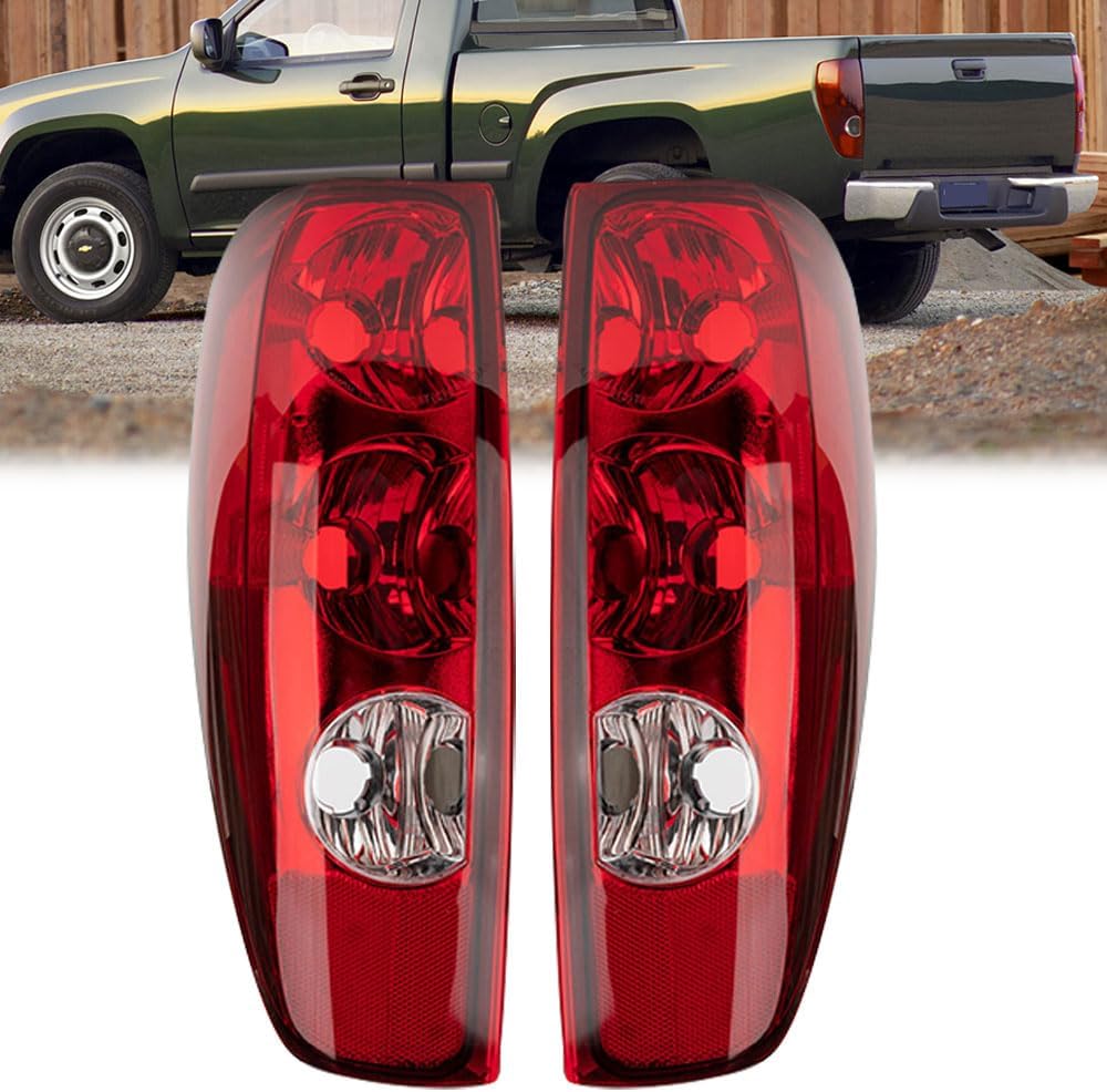 Tail Lights Compatible with Chevrolet Chevy Colorado GMC Canyon 2004-2012 Rear Brake Lamps Smoke Red Lens without Halogen Bulb Replace# GM2800164 19417444 20825943