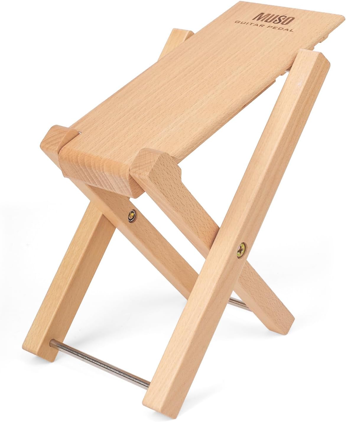 Muso Guitar Stool Foot Rest, Adjustable Foot Stool Folded Wooden Pedal,Pedicure Foot Stool Footrest 4 Level Suitable for Guitar (Natural Beech)
