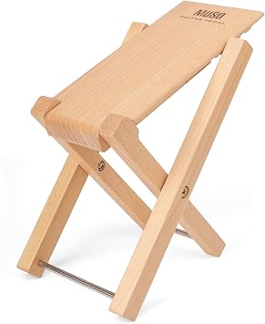 Muso Guitar Stool Foot Rest, Adjustable Foot Stool Folded Wooden Pedal,Pedicure Foot Stool Footrest 4 Level Suitable for Guitar (Natural Beech)