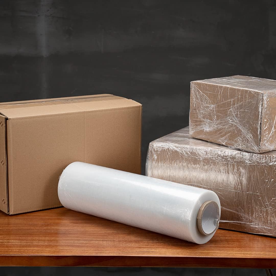 Restaurantware 20" x 6000' Stretch Wrap - 1 Count - Handy Tek Flexible Wrapping Plastic Roll, 80 Gauge, One-Sided Cling - Clear LDPE Plastic Wrap For Packaging, For Wrapping Large Items