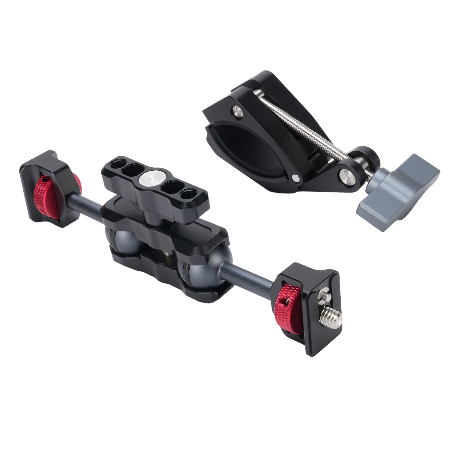 Supporto per Fotocamera a Morsetto, Morsa in Lega di Alluminio | Vite da 1/4 di pollice, gamma di serraggio da 55 mm, testa a sfera rotante, supporto per maniglia della bicicletta, per