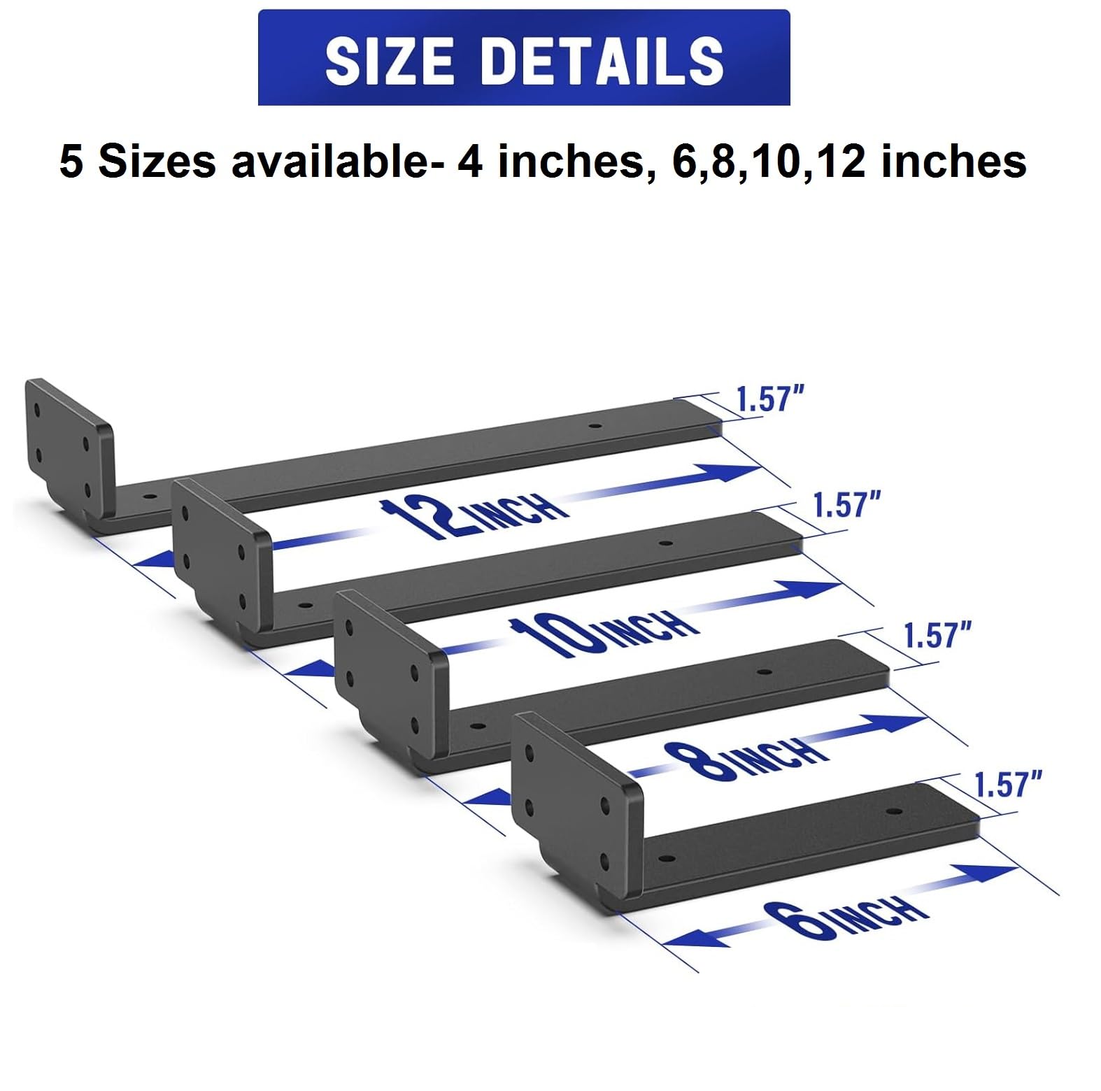 Heavy Duty Shelf Brackets - 40kg Capacity -4 Heavy Duty Shelf Brackets - 40kg Capacity -4