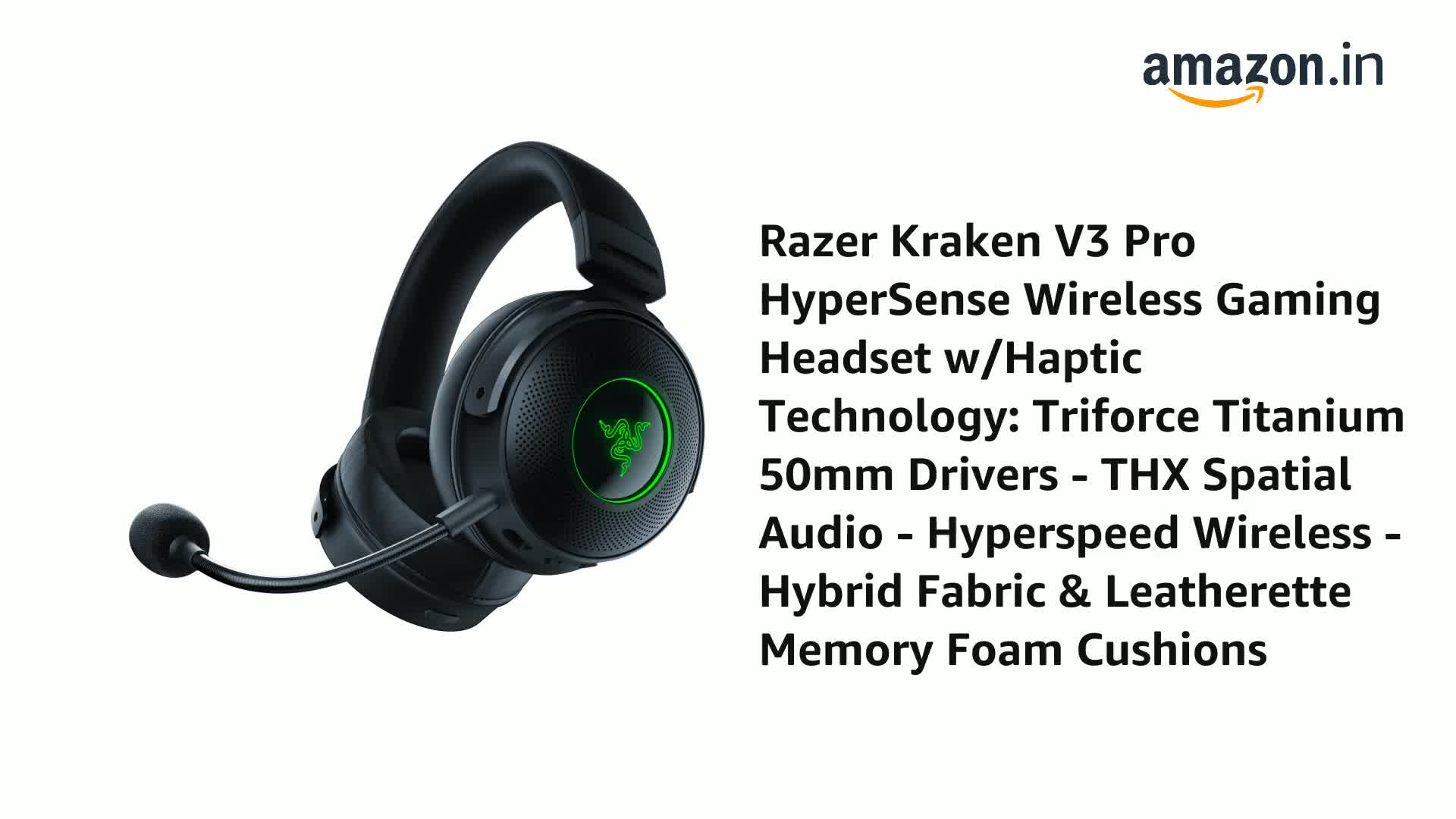Razer Kraken V3 Pro HyperSense Wireless Gaming Headset w/Haptic