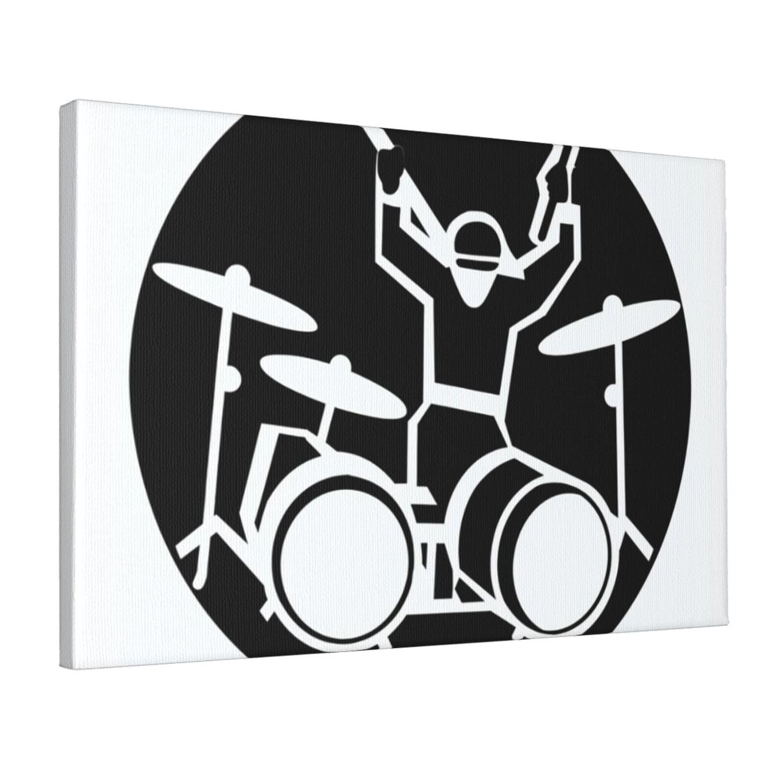 Canvas Wall Art for Living Room Wall Decor 12"x18" Modern Artwork Painting Pictures Hanging Canvas Prints Drummer Aesthetic Wall Art for Bedroom Bathroom Office Wallart Decor