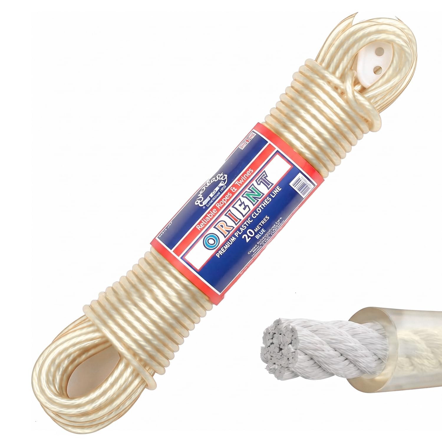 Quality Everlasto 30m 'Orient' PVC Clothes/Washing Line 4.8mm Thick - Clear