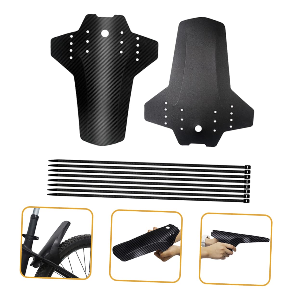 POPETPOP Garde-Boue Vélo Garde-Boue Et Arrière Garde-Boue De Protection Vélo Garde Boue VTT Garde-Boue Fat Bike Ailes De Vélo Garde-Boue De Vélo Amovible Plastique