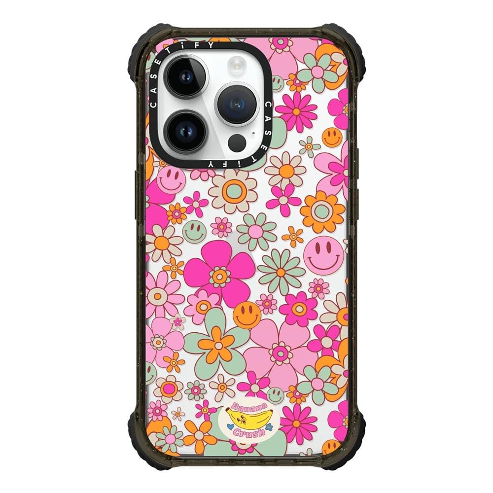 CASETiFY Ultra Impact iPhone 14 Pro Case [5X Military Grade Drop Tested / 11.5ft Drop Protection] - Groovy Pattern Clear - Clear Black