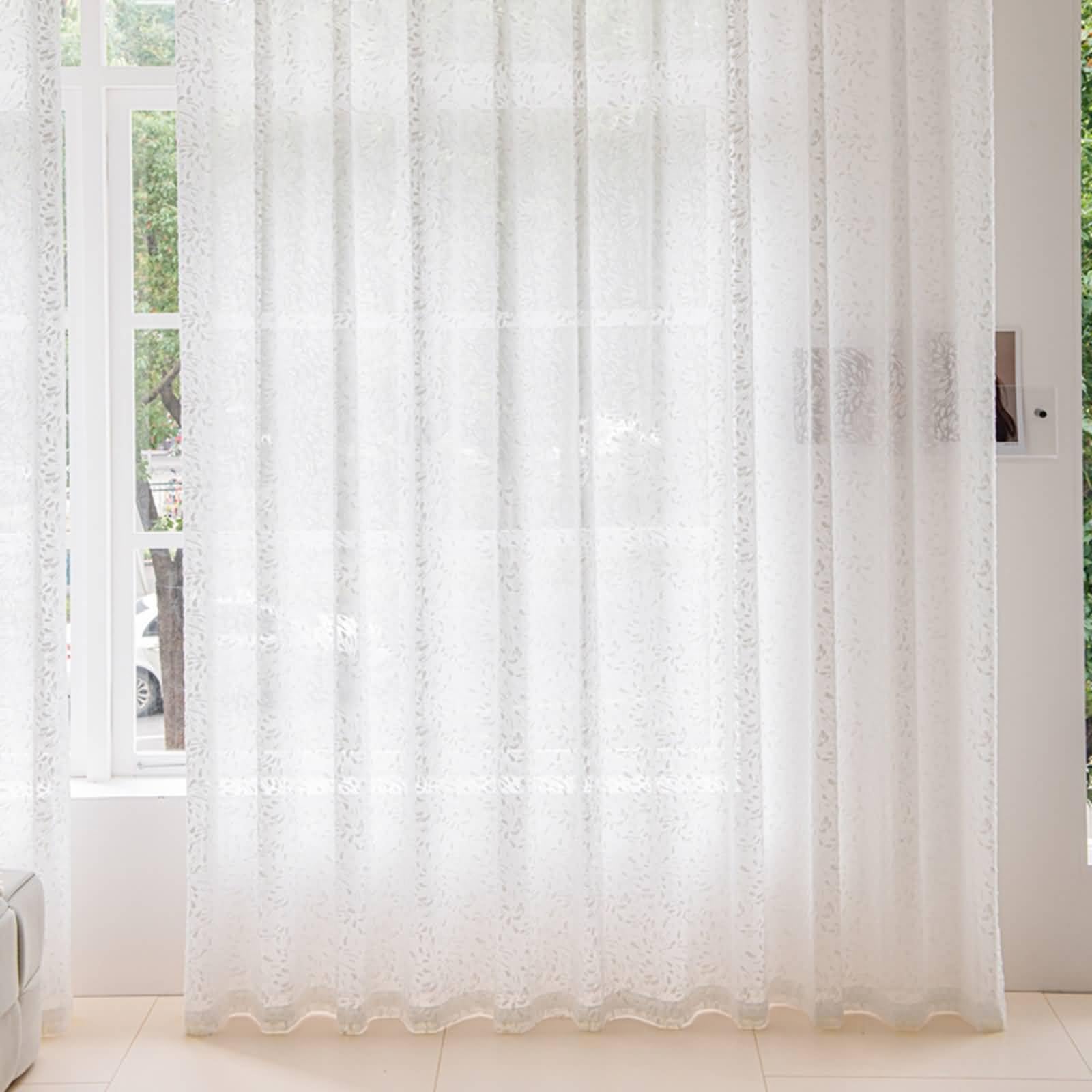 Rideaux motif feux d'artifice blancs en polyester 137 x 160 cm pour séjour