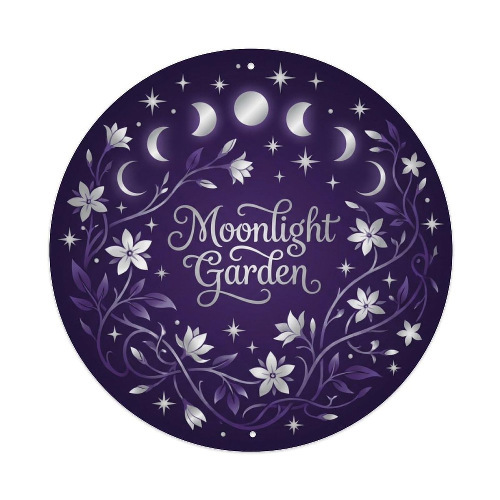 Dreamy She Shed Floral Moonlight Garden Metal Tin Sign