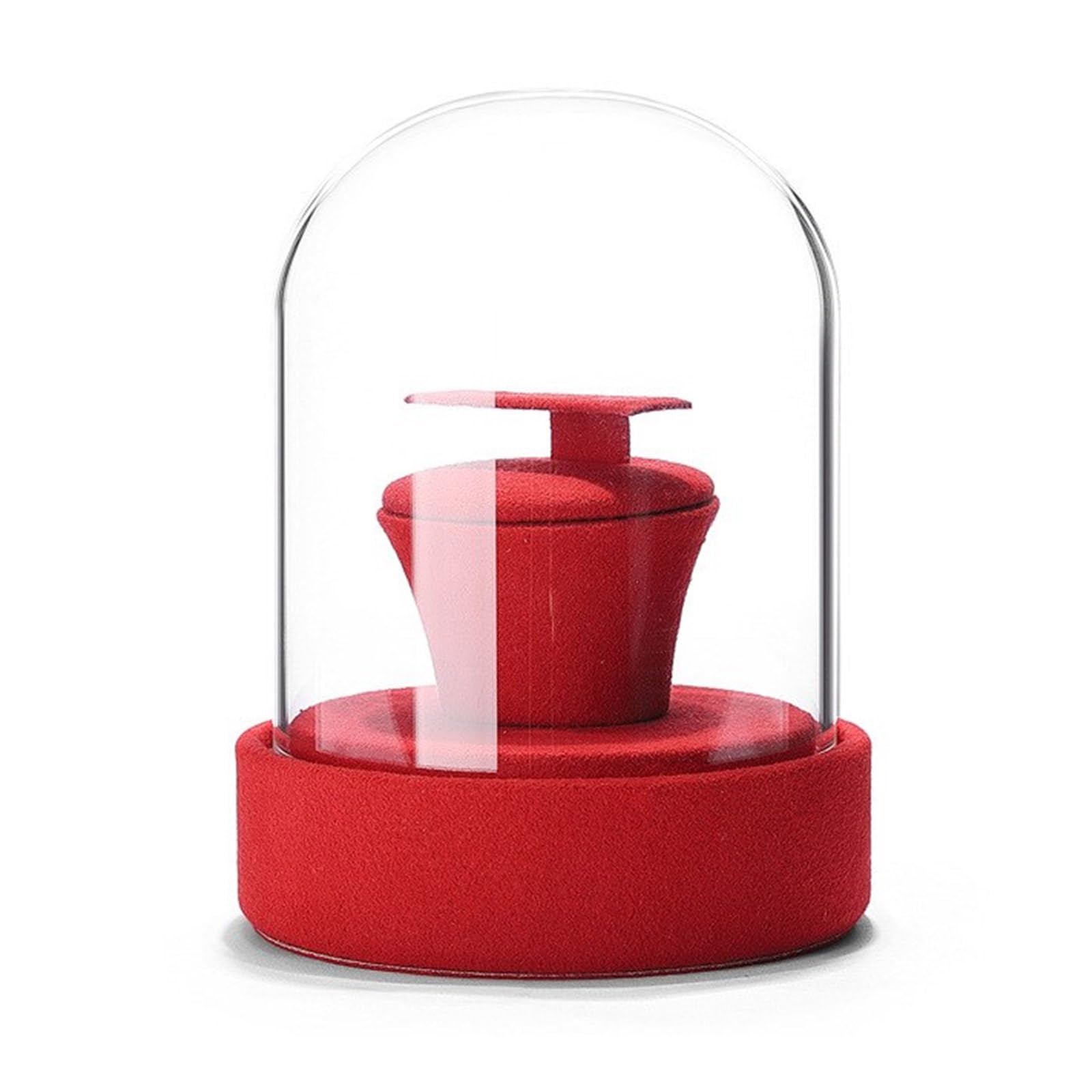 HDOYTXXM Protective Glass Cloche Jewelry Holder Jewelry Display Stand with Cover Velvets Base Accessories Rack Stylish Cover