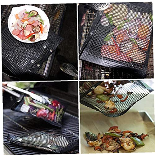 Allwiner Grill Mesh Bag No-Stick Mesh Grilling Bag Barbecue Hoge temperatuurbestendige Groentetas Zwart S, Barbecue-Grill Outdoor - Image 3