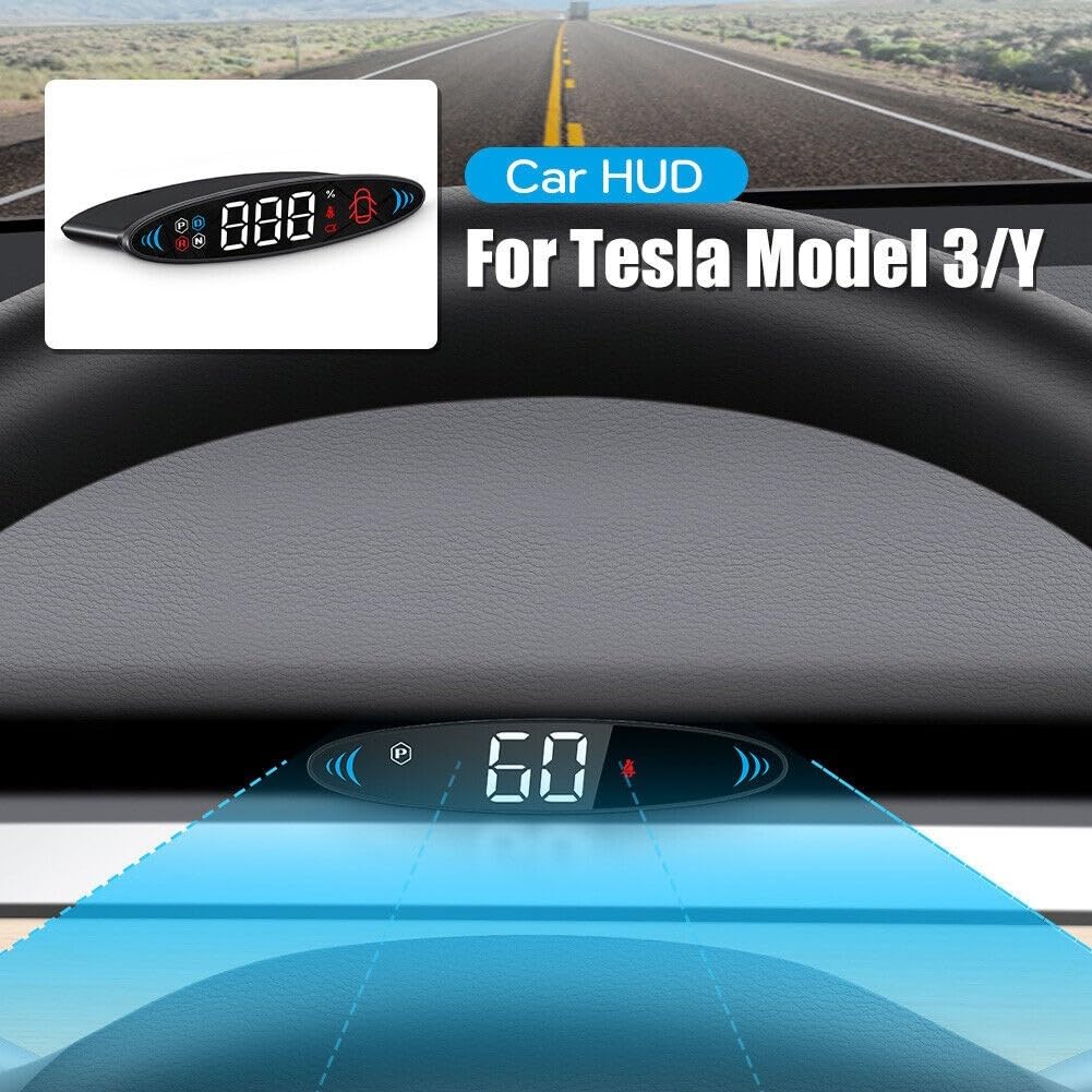 Per l'unità HUD Tesla per i modelli 3 e Y (2019 2023), monitoraggio reale accurato dello stato del veicolo