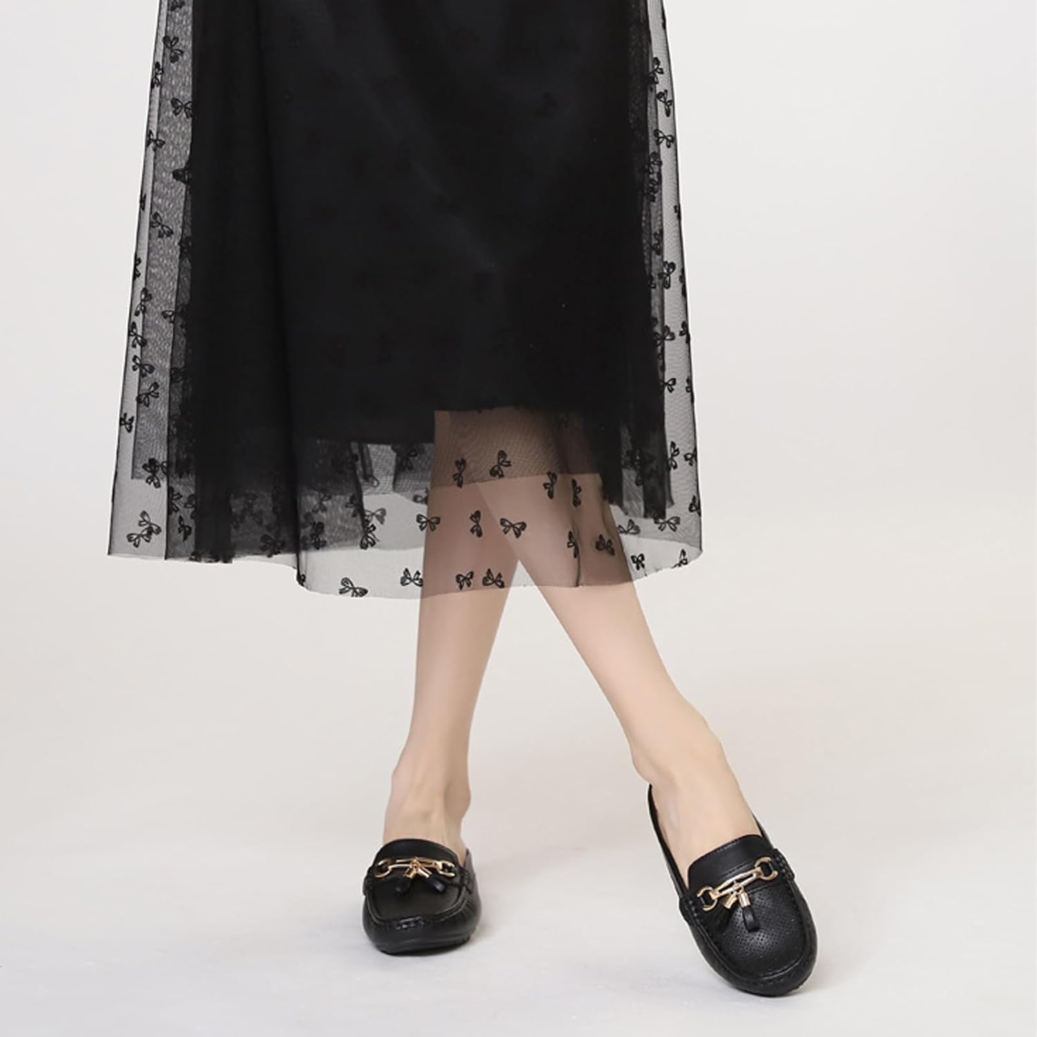 Women's Leather Tassel Metal Buckle Mules Casual Comfortable Round Toe Backless Slip On Flat Moccasin Clogs Lightweight Daily Work Office Walking Slides - Image 2