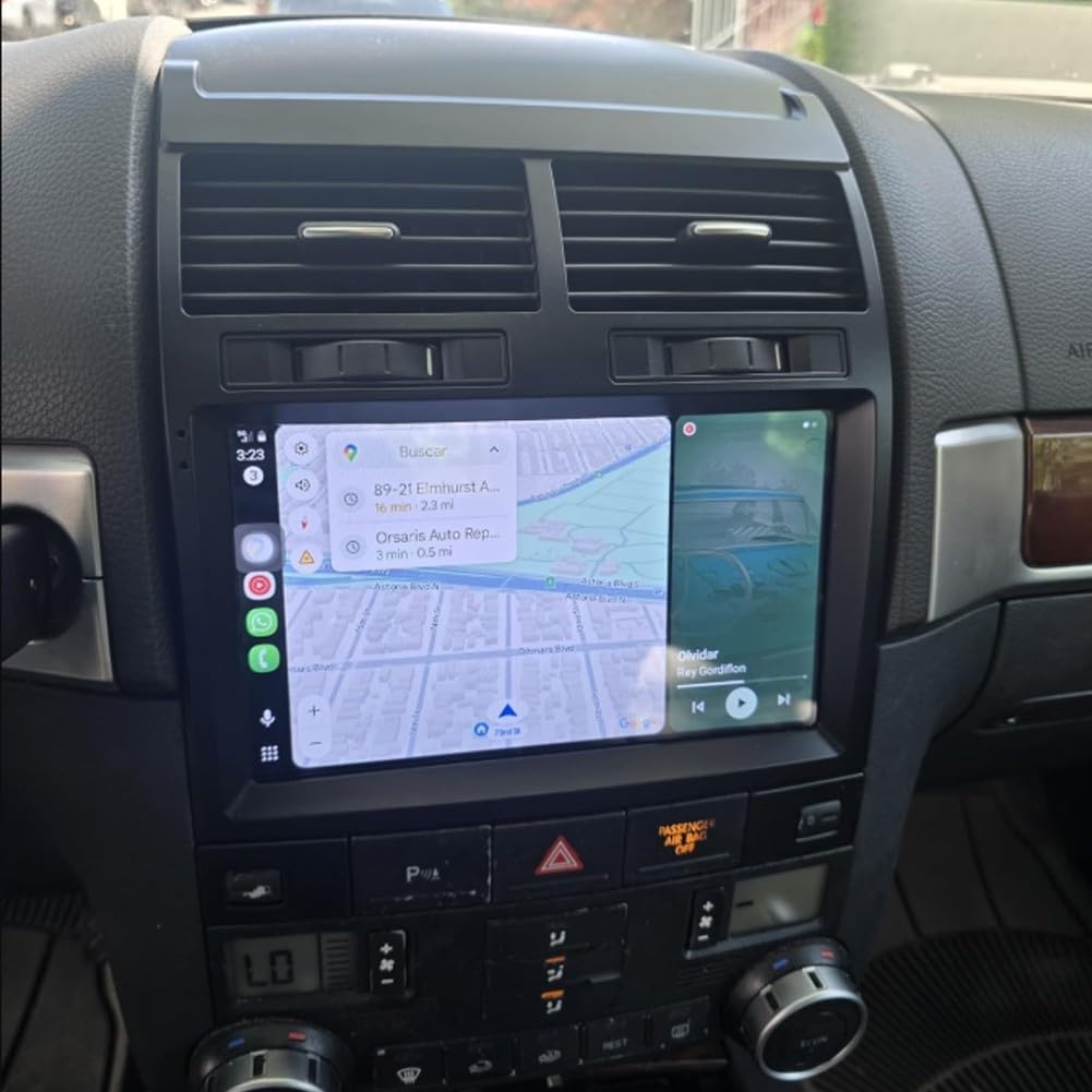 9" Double Din Car Stereo fit for VW Touareg 2003-2010 with WiFi GPS Navigation for Carplay for Android13 Auto, IPS Car Audio Receiver Backup Camera Mic,SWC Radio Receiver