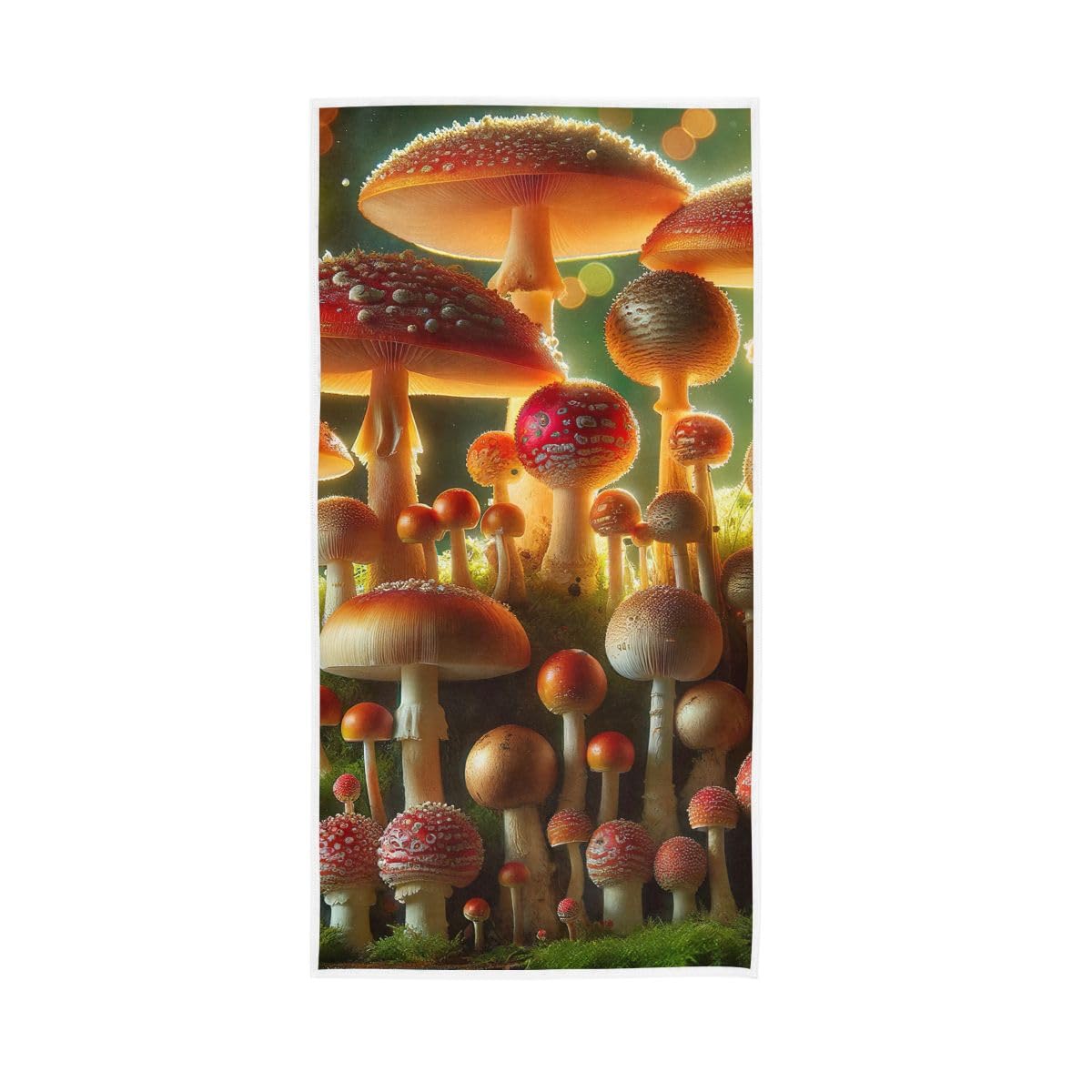 LSRCPD Vibrant Mushrooms Hand Towels Soft Washcloths Hand Towels Cotton 15 x 30 Inch