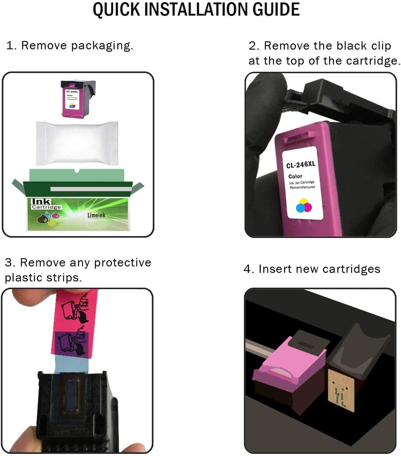 Blасk Frіdау Clеаrаnсе Limeink 3 Pack Remanufactured PG-245XL CL-246XL High Yield Ink Cartridges (2 Black, 1 Color) for Pixma iP2820 MG2520 MG2420 MG2920 MG2922 MX492 MG2924 Shows Accurate Ink Level