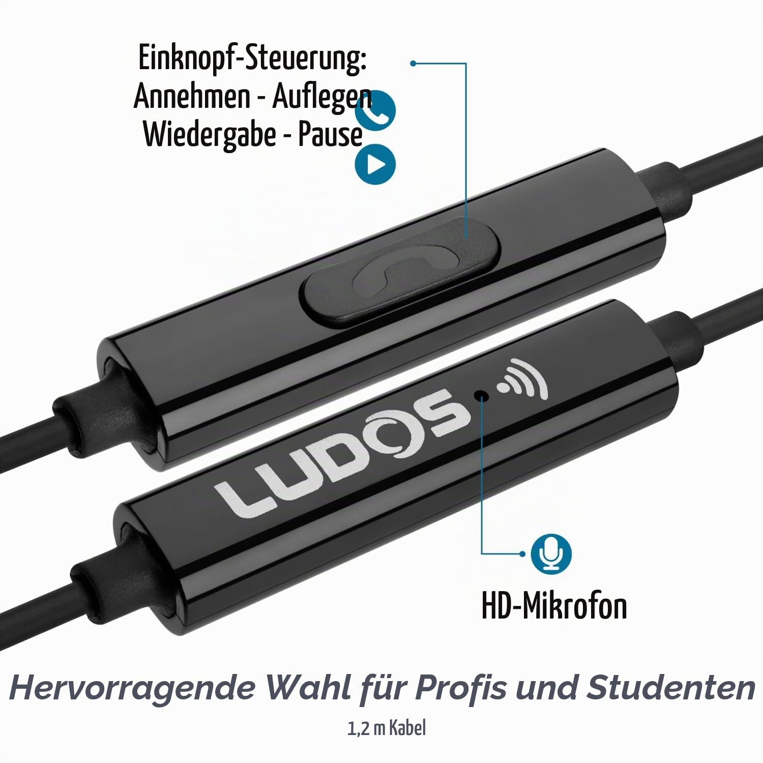 LUDOS NOVA Air Tube Kopfhörer – Kabelgebundene Ohrhörer mit EMF