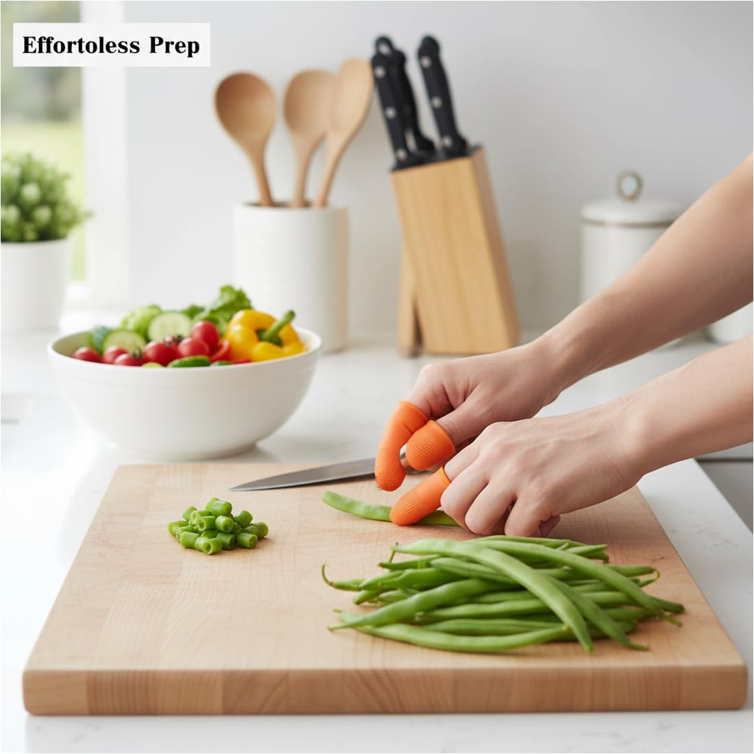 4 Set Coltelli da Pollice in Silicone, Guanti con Lama per Giardinaggio, Coltelli da Dito per Potatura di Piante, Frutta e Verdura Include Lama e Protezione per Dita