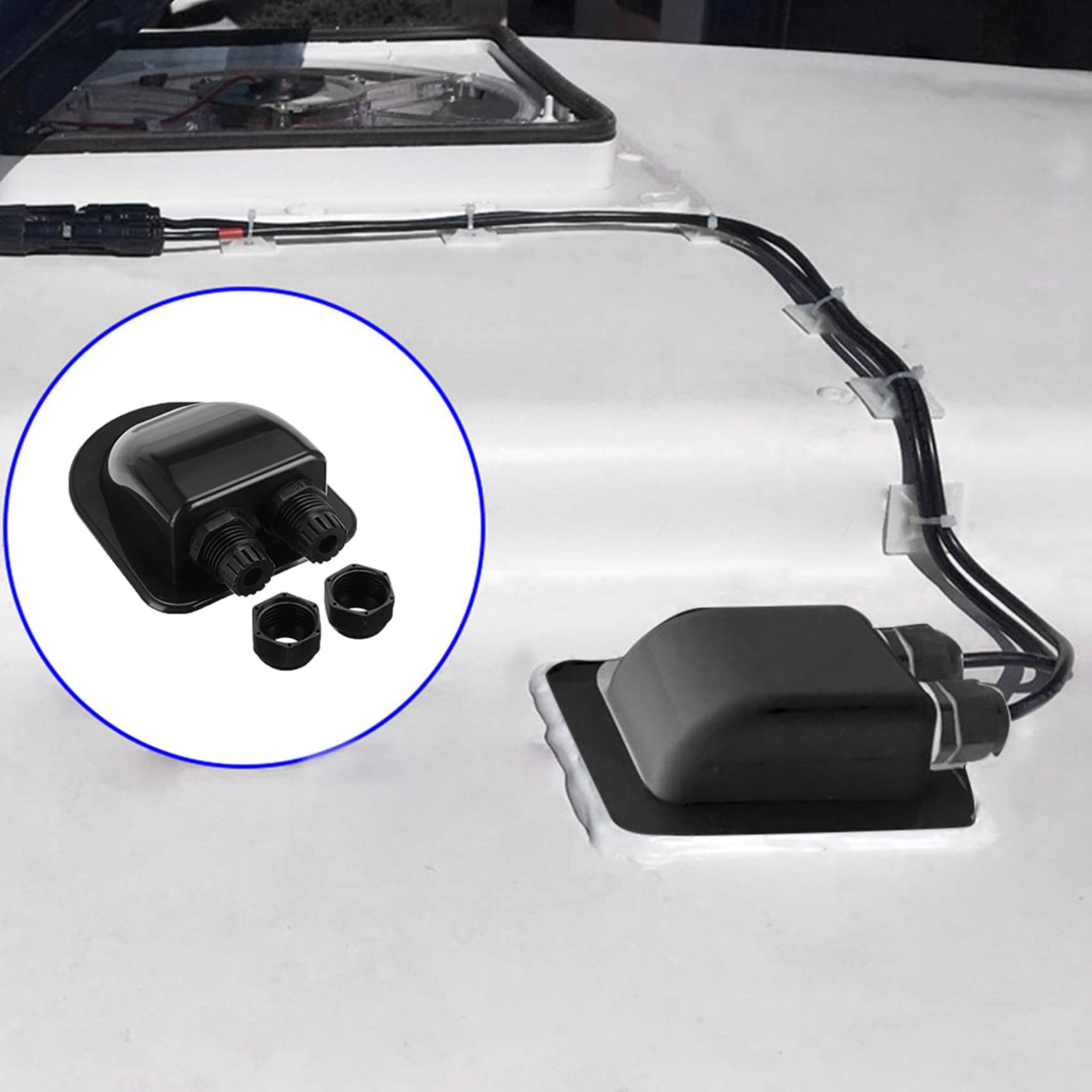 Passacavo Per Pannelli Solari: Per Tetto Caravan O Boat, 115x95mm, Anti-UV, Senza Fori - Foto 6