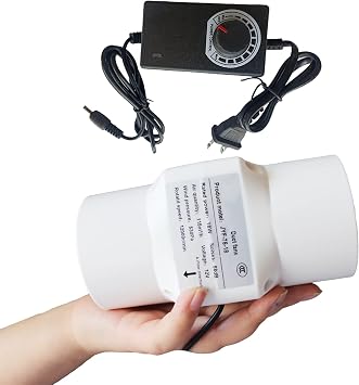 12V Inline Duct Fan 18W Pet Indoor Variable Vent Blower 3 Inch Exhaust Blower 75Mm Mini Inline Exhaust Fan for Bathroom Greenhouse Color Adjustable Speed, Size 3IN/18W