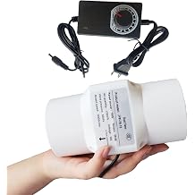 12V Inline Duct Fan 18W Pet Indoor Variable Vent Blower 3 Inch Exhaust Blower 75Mm Mini Inline Exhaust Fan for Bathroom Greenhouse Color Adjustable speed, Size 3IN/18W