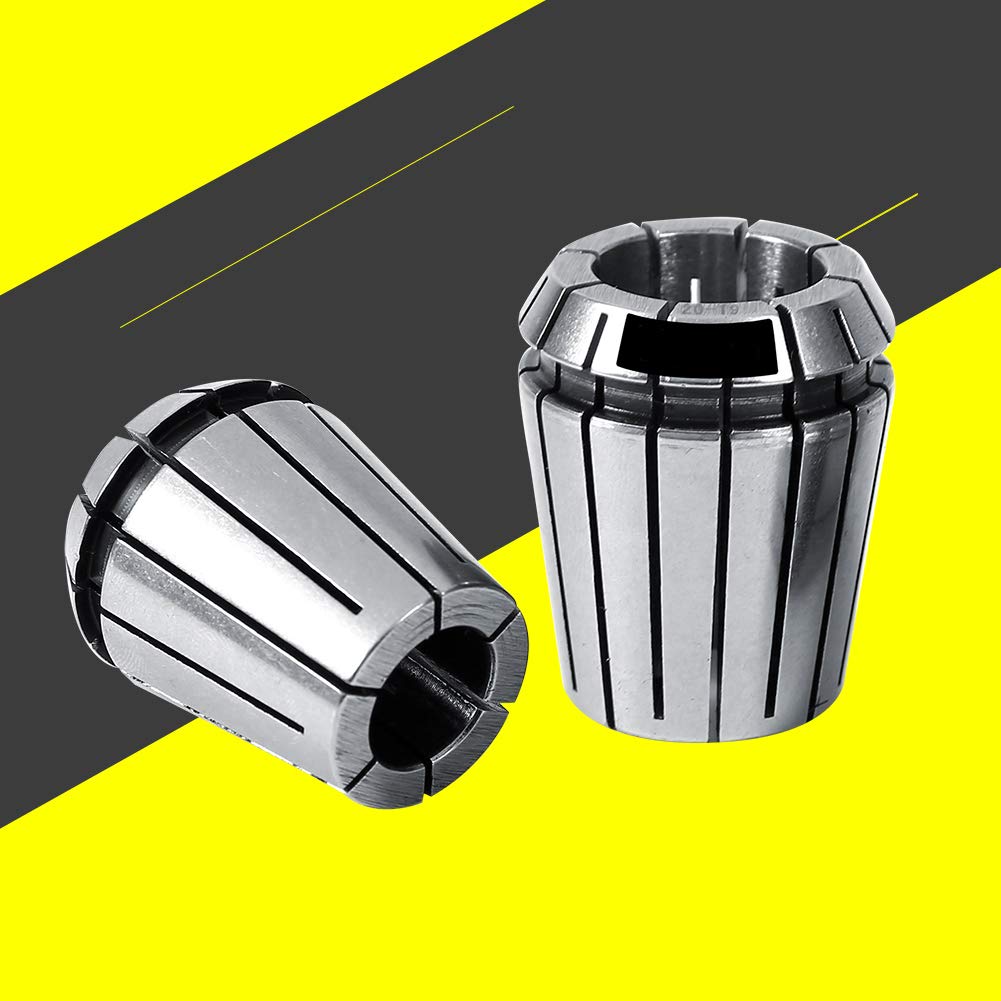Jiawu ER32 19 szt. Zestaw Tulei Zaciskowych 2mm-20mm Tuleja Sprężynowa do Frezarki CNC Tokarka Grawerująca, Precyzyjne Mocowanie o Wysokiej Dokładności, Samozwalniająca Tuleja Zaciskowa z Narzędziami