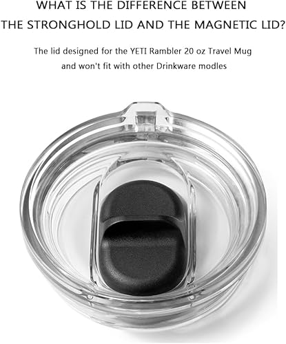 Miniatura 2 de Tapa Stronghold de 20 onzas compatible con taza de viaje YETI Rambler de 20 onzas (sólo se adapta a tazas de viaje de 20 onzas (paquete de 2)