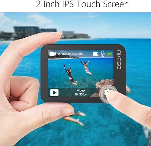 Miniatura 5 de AKASO Cámara de acción V50X con un palo selfie de 3.9 ft y un paquete de trípode