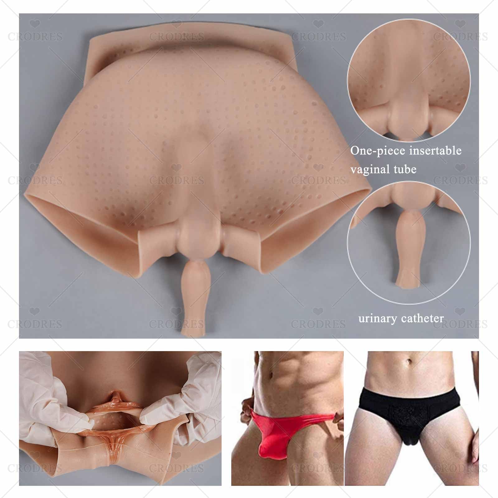 Realistisches Silikon-Vagina-Höschen, das Gaff-Boxershorts, Gesäß, Hüften, Body Shaper Enhancer für Transgender-Gay-Shemale versteckt