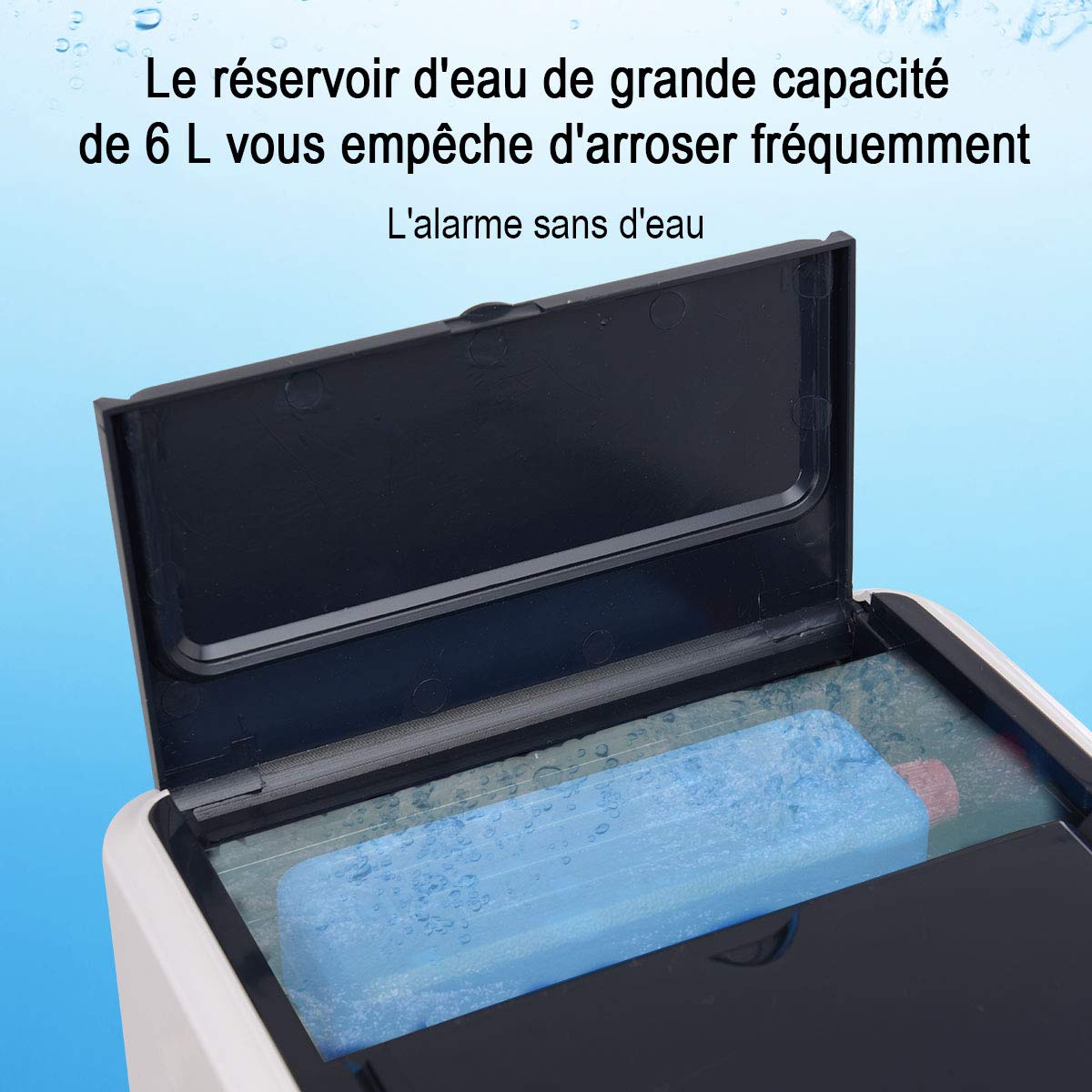 COSTWAY Rafraîchisseur d'Air 4 EN 1, Climatiseur Mobile sans Évacuation 6L, Auto-Oscillation,Refroidissement,Humidificateur,Minuterie 8H,2 Pain de Glace,Mini Climatiseur Faible Conso