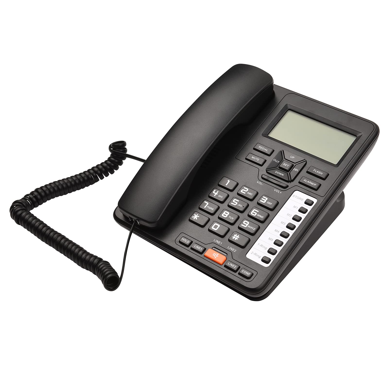 ELBME OR6400 2-Line Desktop Corded Telephone with Answering System Caller ID/Call Waiting Backlight LCD and Handset/Base for Office Home Conference Black-image-17