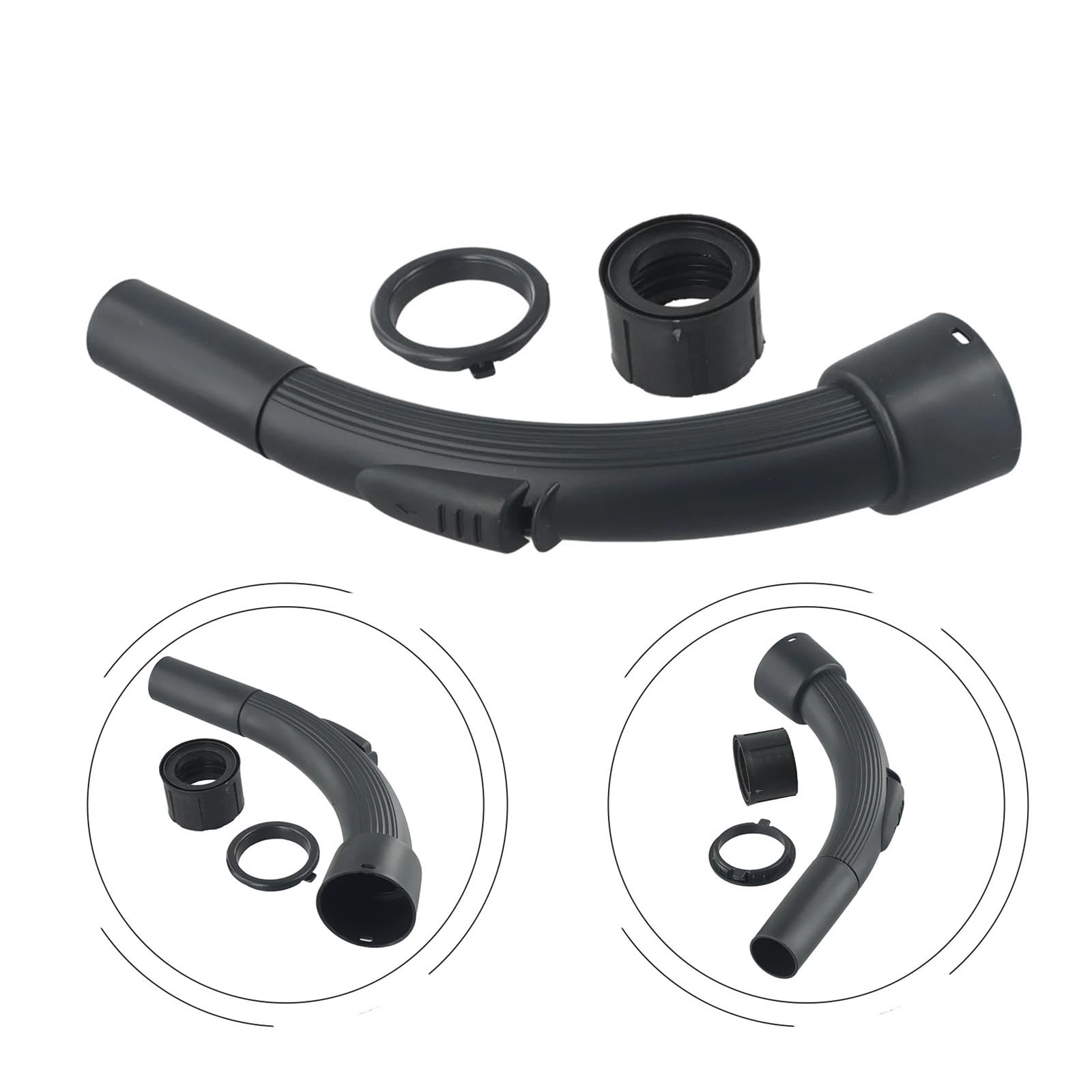 Varita De Aspiradora De Repuesto Negra Con Mango Flexible Y Manguera Curva, Compatible Con Hoover, Conexión De 32mm
