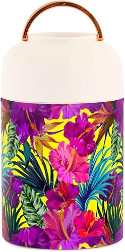 Miniatura 2 de Flowers Food Jar with Spoon Stainless Steel Vacuum Insulated Food Container 17 oz Soup Thermos for Adults