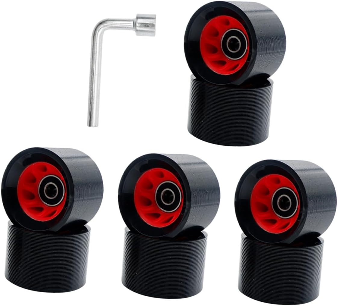 BESPORTBLE Double-row Roller Wheels for Speed Skating Skates Accessories Pu Material Wear-resistant Flashing