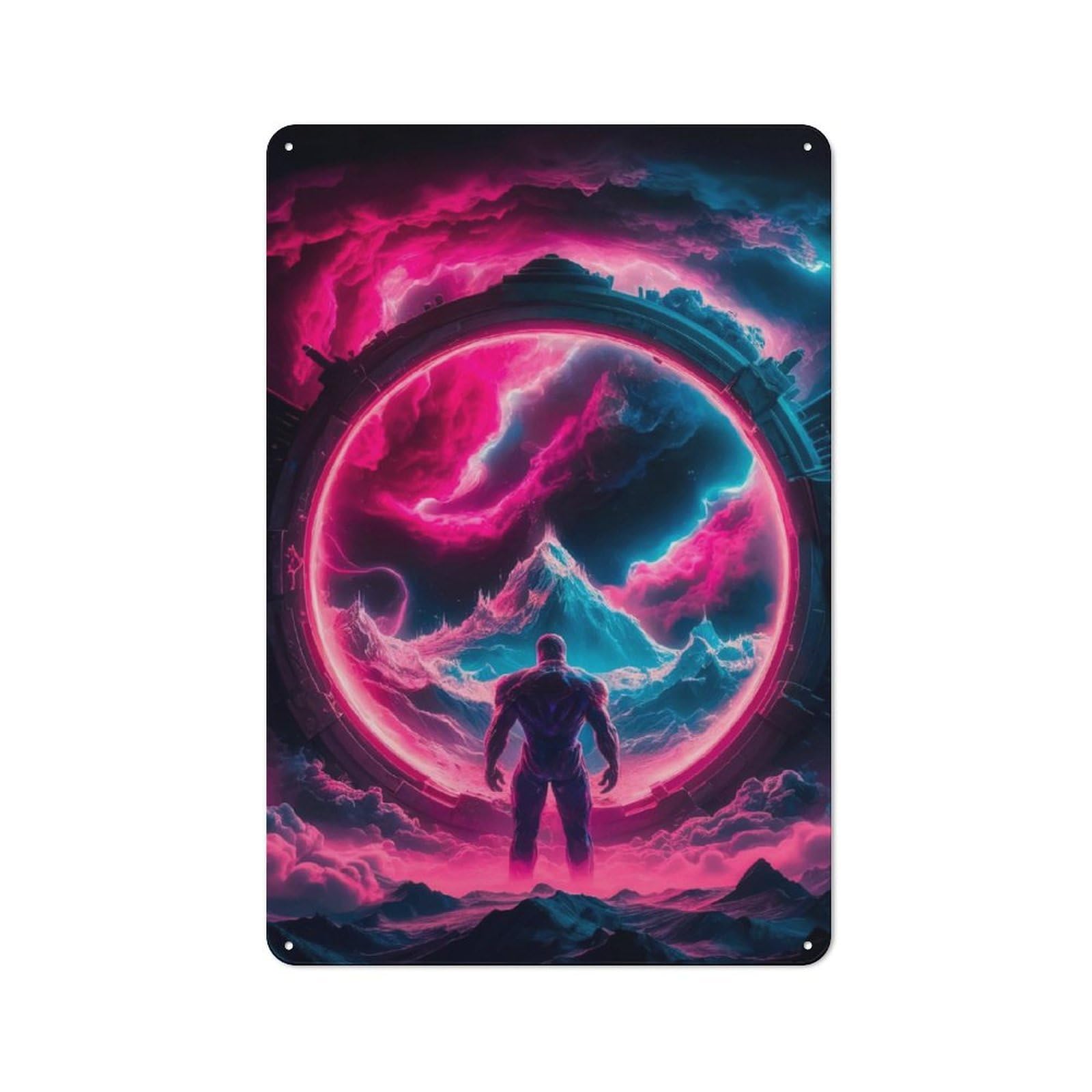Junmoney Guardian Of The Portal Metal Gift Sign 30X20cm, Decorative Room Wall Plaque For Bedroom, Kitchen, Office Or Living Room