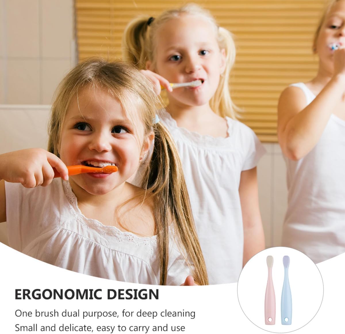 FRCOLOR Toothbrush 2pcs Soft-bristled Dental Care Tooth Brush for Babies with Ultra-fine Bristles Tongue Cleaner for Gum Protection Newborn Oral Hygiene