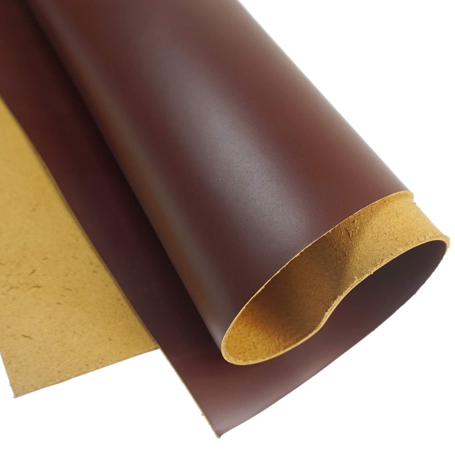RAM'S LADN - Hojas de cuero genuino para manualidades, piezas cuadradas de cuero vacuno de grano completo, curtido vegetal (marrón vino (2.0 mm), 12 x 12 pulgadas)