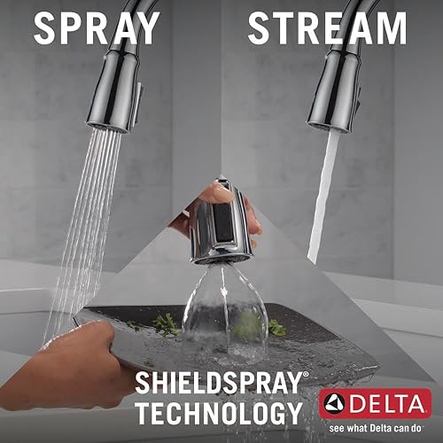 Miniatura 7 de Delta Faucet Ophelia Touch - Grifo de cocina cromado, cromado con rociador extraíble, grifo de fregadero de cocina, grifo táctil para fregadero de