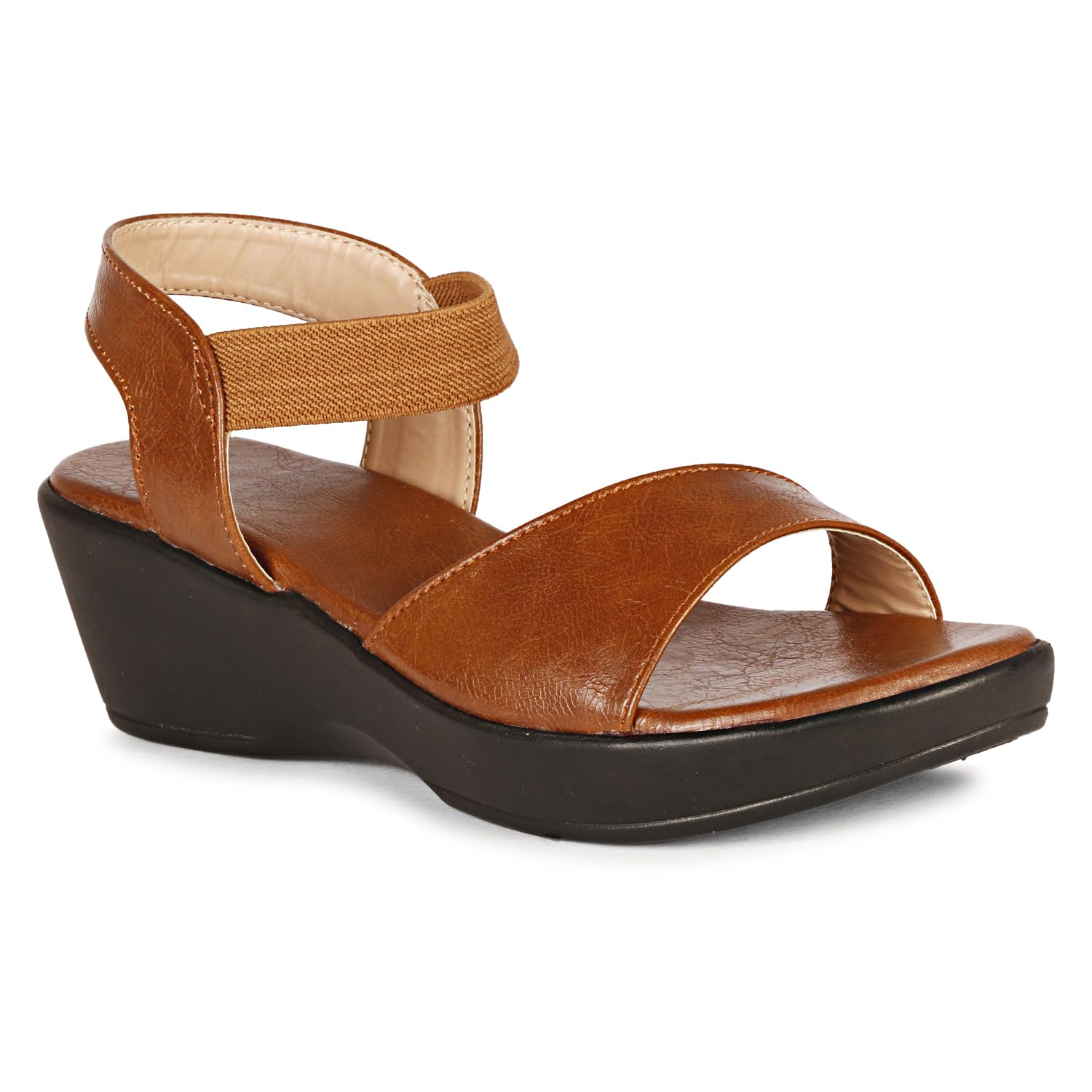 LUVFEET Women Synthetic Leather Wedge Slip-On Sandal (B0CJJ8SN5Z) Amazon Price History, Amazon Price Tracker