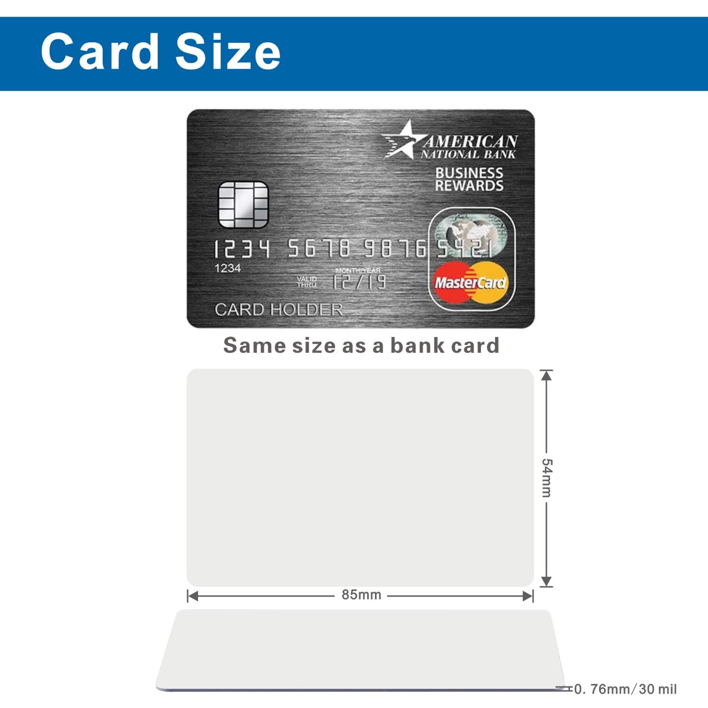 Biglietti da visita in plastica PVC bianchi, 30 pezzi, compatibili con stampanti carte di credito