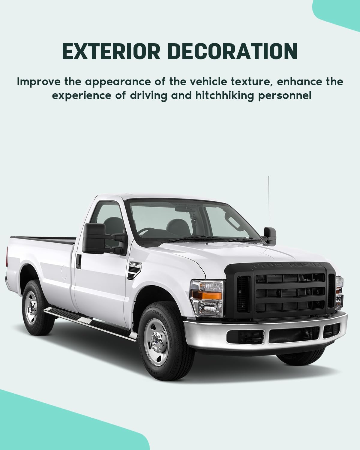 SCITOO Nerf Bar Running Board Side Step Fit for 1999-2016 for Ford F-250 Super Duty, 1999-2016 for Ford F-350 Super Duty Stainless Steel 6.4in Rock Sliders