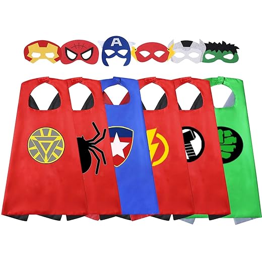 Outdoor Toys for Toddlers Age 3-5 - Party Favor for Kids, Treasure Store Superhero Dress up Gifts for 3-7 Year Old Boys Girls Costumes Supplies 6 Pcs