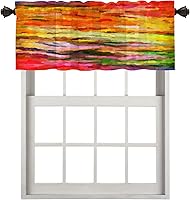 Vista 875 de Cenefas de cocina modernas con patrón de cobre marrón dorado para ventanas, cenefas opacas abstractas de marcas de arañazos y cortinas opacas