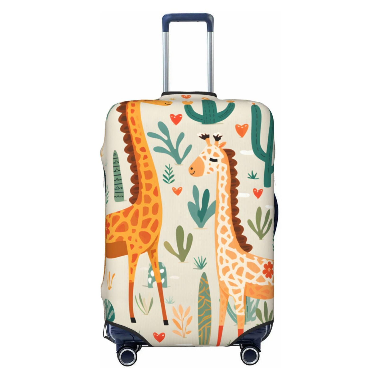 Fundas para Maletas, Funda Protectora for Maletas con diseño de Jirafa y Plantas Verdes de 18 a 32 Pulgadas(XL)