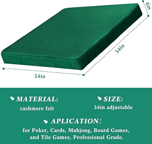 Miniatura 9 de Frienda Mantel plegable de fieltro para mesa de juegos, mantel plegable para mesa de cartas para jugar cartas de póquer, rompecabezas mahjong, Azul